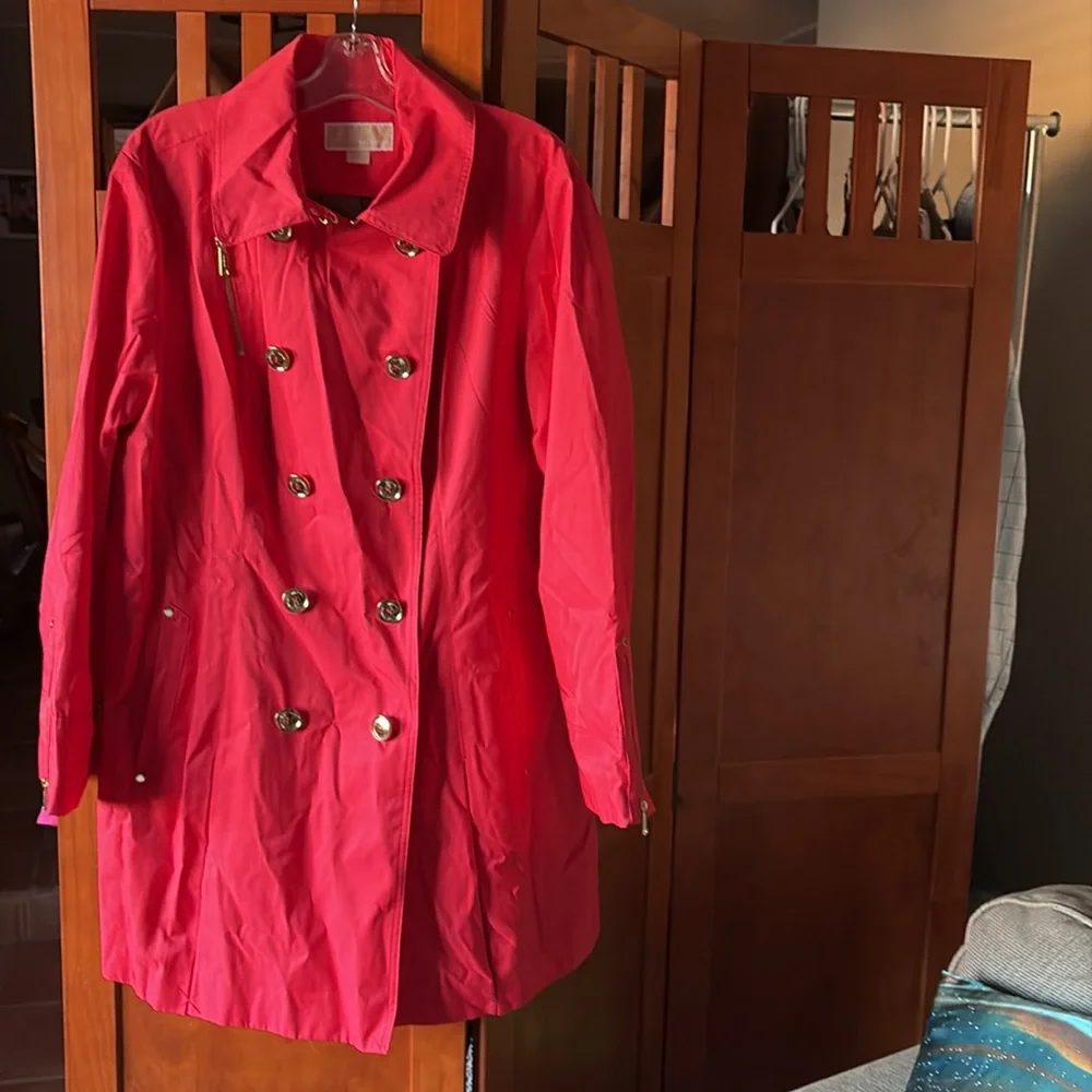 Michael Kors Double Breasted Gold Button and Zippers Trench Coat - Picture 6 of 12